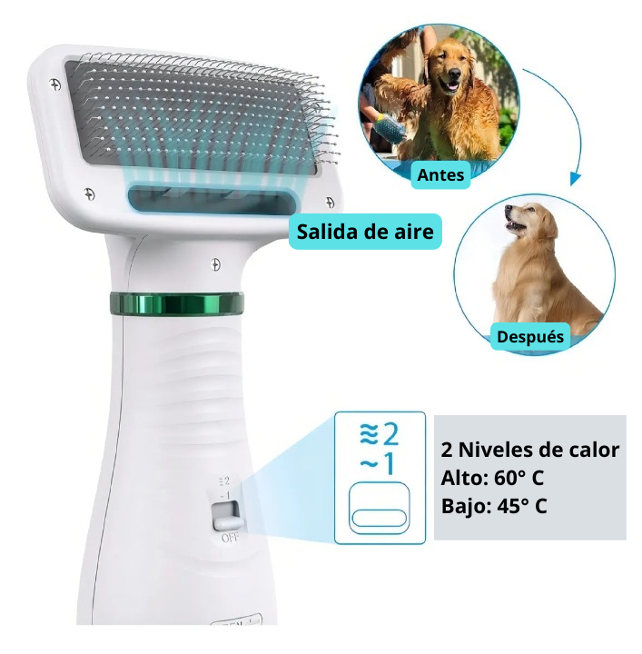 Secador de Pelo 2 en 1 para Mascotas