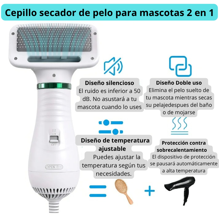 Secador de Pelo 2 en 1 para Mascotas